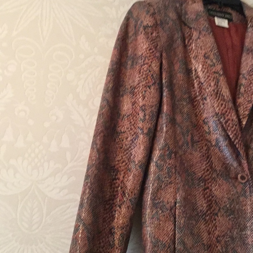 Burnt Sienna And Black, Python Print Jacket - image 3